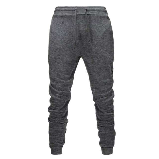KIHOUT Men's Joggers Solid Color Drawstring Casual Youth Versatile Sports Foot Binding Pants with Pockets