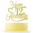 thumbnail image 1 of Fiesta de 12º aniversario de Cake Topper Yetxel Gold Glitter, 1 of 6