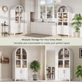 thumbnail image 4 of CQSXDA Versatile 71 Inch Tall Arched Kitchen Pantry Cabinet With Glass Door And Adjustable Shelves,Featuring Hidden Drawer Farmhouse Storage Cupboard, White, 4 of 21