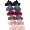 thumbnail image 1 of 247 Frenzy 24F-BR4500P1-34C Women Essentials Sofra Full Coverage Solid Bras, Assorted Color - Size 34C - Pack of 6, 1 of 1
