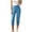 Light Blue, variant on Vivianyo HD Women's Elastic Waist Straight Leg Denim Capris, Casual High Waist Pull On Capri Pants for Women, With Front Functional Pockets, Women's Black, Sizes S-2XL