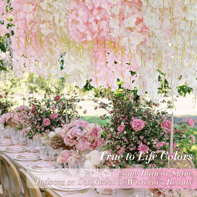 Wisteria Hanging Flowers, 3.6 Feet/Pcs Pink Wisteria Artificial Flowers,  Fake Wisteria Flowers Garland, Hanging Wisteria Vines for Bedroom Wedding  Home Party Wall Decoration - Walmart.com