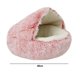 thumbnail image 2 of Calmante perro Camas y gato cueva cama con capucha cubierta, para mascotas pequeñas, antideslizante Cuero no original mullida cama, diámetro exterior 40cm, 2 of 5