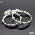 thumbnail image 5 of DaXi Toddler Baby Silver Plated Adjustable Embossing Bell Charm Bangle Jewelry Gift-2#, 5 of 8