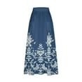 thumbnail image 5 of Summer Dresses for Women 2025 Viikei Pleated Skirt in Cotton Fabric,Viikei Women's Printed Elastic Waistband Pleated Pocket Skirt With Mid Calf Skirt Navy XXXL, 5 of 5