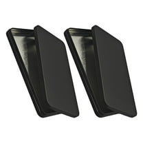 Masteelf 2Pcs Black Metal Cash Box with Lid Rectangular Money Organizer for Cash Coins and Jewelry Small Currency Storage Box for Bills and Stamps