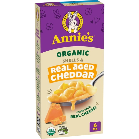 Annie's Organic Shells and Real Aged Cheddar, Made with Real Cheese, 6 oz