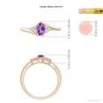 thumbnail image 4 of ANGARA Natural 0.4 Ct. Amethyst with Diamond Classic Ring in 14K Rose Gold for Women (Ring Size: 3), 4 of 9