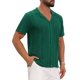 thumbnail image 4 of CAMISA DE MALLA HOLLOW PARA HOMBRE CHIC DE CORTO CON BOTONES Y RAYAS 2XL VERDE, 4 of 6