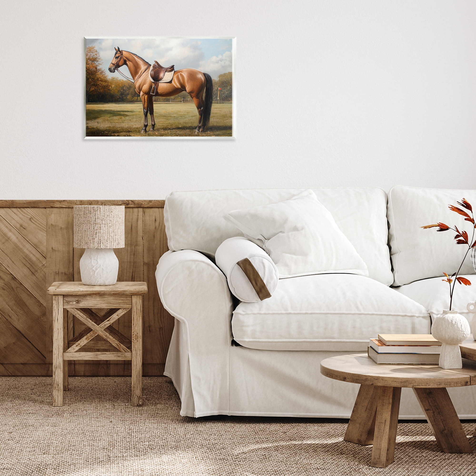 Stupell Industries Show Ready Horse with Saddle Wall Plaque Art, design by Petal Prints Design