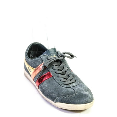 

Pre-owned|Gola Womens Suede Blue Metallic Stripes Low Top Lace Up Sneaker Shoes Size 6