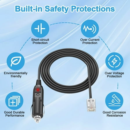 PGENDAR Car Adapter for Escort Passport 8500 X50 1620x50-0 Blue Red Radar Detector