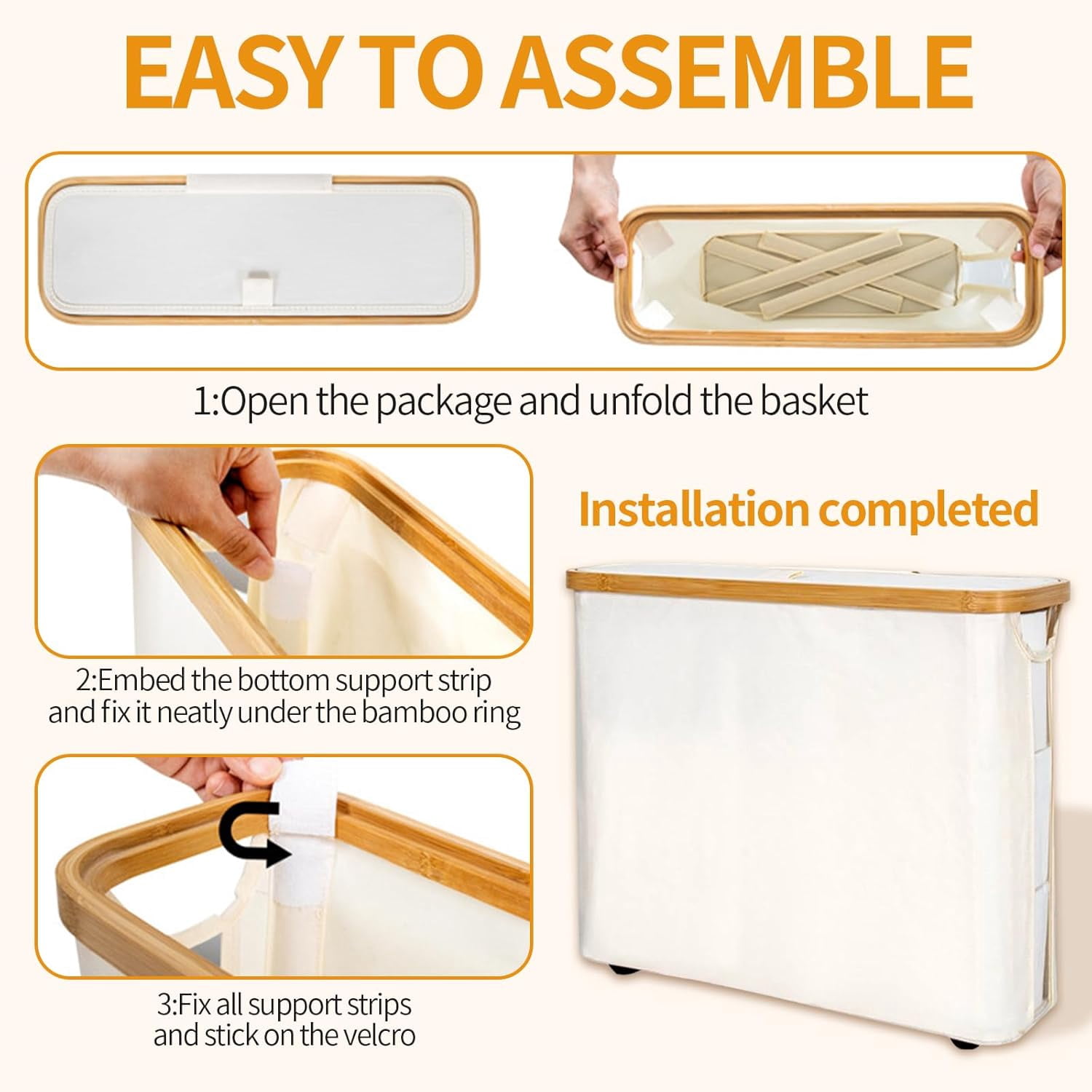 Toilet Paper Storage Toilet Paper Organizer with Lid Free Standing Toilet Paper Bin with Footbase for Bathroom, Bamboo, Collapsible Toilet Paper Container Holder for up to 9 Mega Rolls (Beige)