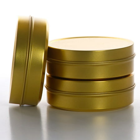 24ea - 2oz Gold Shallow Round Stackable Tin Can-Pk by Paper