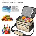 thumbnail image 5 of Lunch Box Pioneer Flower Floral Print Pattern Insulated Lunch Bag for Women Men,Medium Leakproof Lunchbox Cooler Bag Adjustable Strap,10 X 6.7 X 8 Inches, 5 of 6