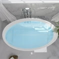 thumbnail image 5 of Vespa 63" Solid Surface Stone Freestanding Soaking Bathtub in Matte White, 5 of 20