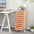 thumbnail image 3 of VibrantEcho 10-Drawer Rolling Storage Drawer Cart, Utility Cart with Removable Drawers & Metal Frame, Mobile Art Craft Drawer Cart with Lockable Wheels for Home, Office, Studio, School, Peach Fuzz, 3 of 14
