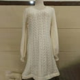 thumbnail image 6 of Kaemgyyd Fall Dresses for Women Casual Oversized V Neck Pullover Dress Loose Long Sleeve Cable Knit Mini Dress, 6 of 6
