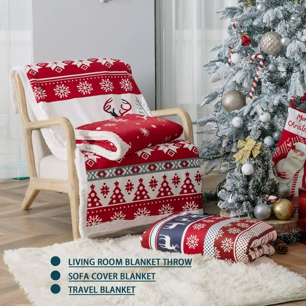 Couvertures et plaids de Noël, couverture de vacances douce pour canapé,  couverture à