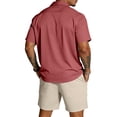 thumbnail image 4 of Men's Summer Beach Vacation Outfit Set, 2 Piece Short Sleeve Shirt & Shorts Matching Set, Casual Cruise Resort, 4 of 6