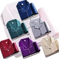 thumbnail image 2 of Pijamas de seda de hielo para mujer, pijamas de pareja, pantalones cortos de verano de manga corta para hombre, traje de talla grande, ropa de casa, 2 of 6