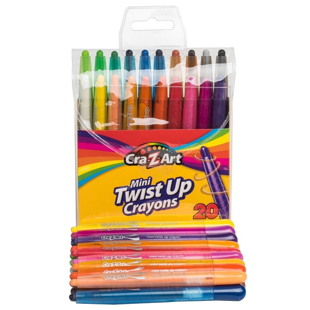Cra-Z-Art 20 Count Mini Twist-up Multicolor Crayons, Child Ages 3