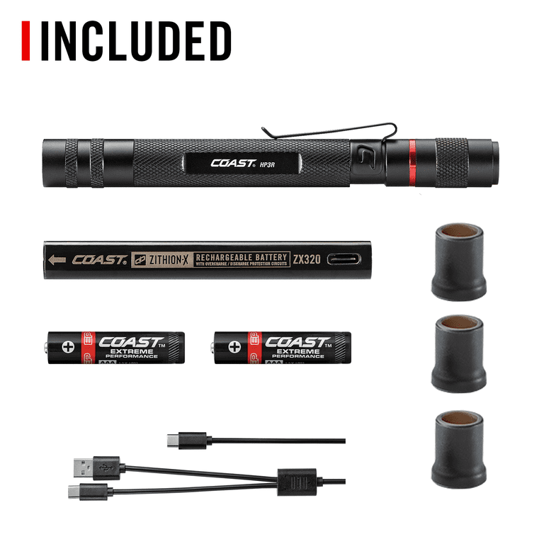 COAST HP3R 500 Lumen Rechargeable LED Penlight with TWIST FOCUS