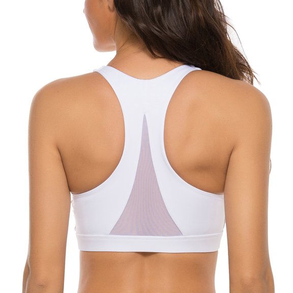 nine bull Sports Bra for Women Strappy Sports Bra Mesh Open Back Sports Bra for Workout Yoga Gym