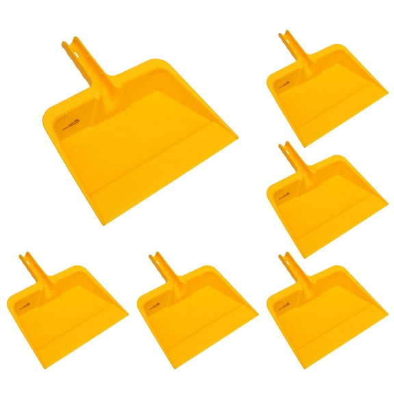 KLEEN HANDLER Heavy-Duty Plastic Handheld Dust Pan for Indoor/Outdoor Commercial & Residential Use – Kitchen, Garage, Decks (Pack of 6)