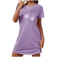 thumbnail image 1 of Vêtements de Nuit Grande Taille pour Femmes, Chemise de Nuit à Manches Courtes pour Femmes, Robe de Nuit Douce et Respirante, Robe Décontractée Confortable, 1 of 6