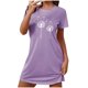 thumbnail image 2 of Camisón corto de mujer, vestido de largo medio con estampado de moda, camisón corto extragrande de mujer, camisón de manga corta con estampado de pecho a la moda, camisón de mujer, 2 of 6