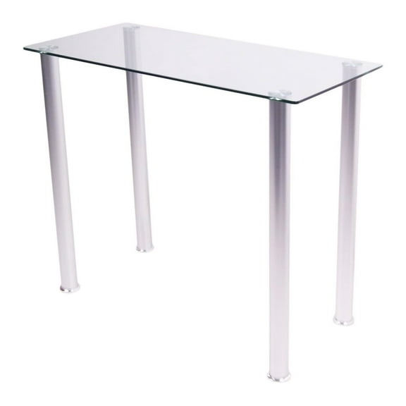 Home and Office White Tempered Glass Utility Desk or Utility Stand