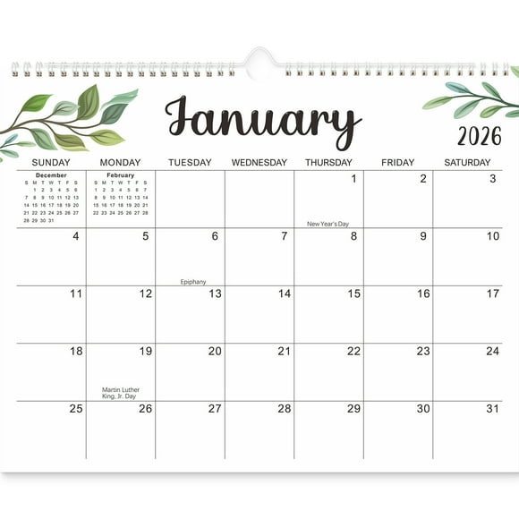 English Calendar Coil Wall Calendar, 2025 Monthly Planner, Large Grid Dates + Inspirational Quotes, Modern Design, for Home Office, Easy Organization, Annual Scheduler, Date Management Tools