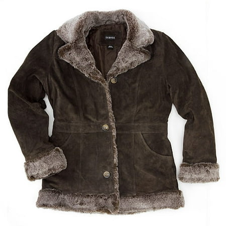 George - Women's Chocolate Suede Nordic Coat