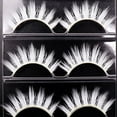 thumbnail image 2 of 3pair White Eyelashes Cosplay Makeup Natural Long Cross Strip False Eye Lashes, 2 of 7
