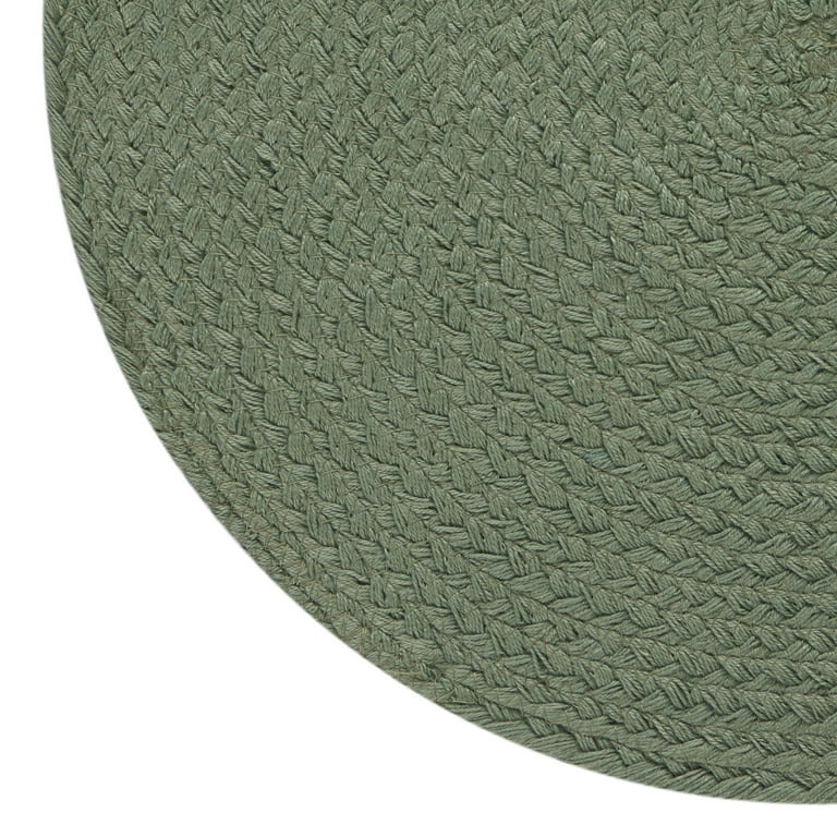 Mainstays Round Braided Placemat - Hedge Green - 14 Diameter, Polyester 