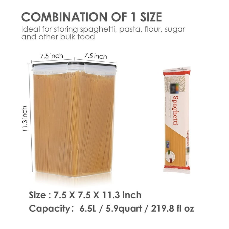 Airtight Clear Flour Container，Vtopmart 4 Pcs Extra Large Tall