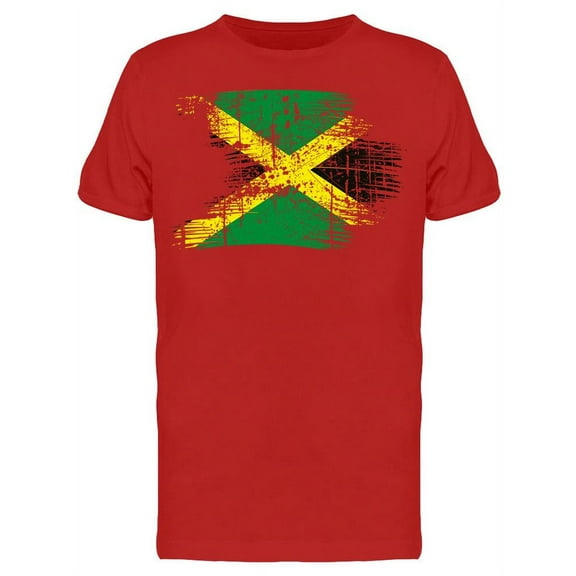 Grungy Jamaican Flag T-Shirt Men -Image by Shutterstock, Male Large