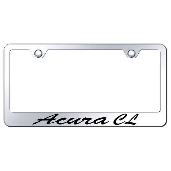 Acura CL Laser Etched Script Stainless Steel License Plate Frame (Chrome)