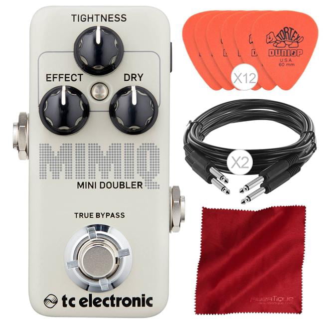Photo Savings TC Electronic Mimiq Doubler Electric Guitar Effects Pedal with Cables and Deluxe Bundle
