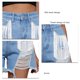 thumbnail image 5 of Pantalones cortos de mezclilla con borlas para mujer, pantalones cortos de mezclilla de cintura media sueltos con bolsillo para el trabajo de la vida diaria, 5 of 6