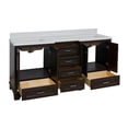 thumbnail image 4 of Nantucket 72" Double Bathroom Vanity with Chocolate Cabinet and Quartz Top, 4 of 6