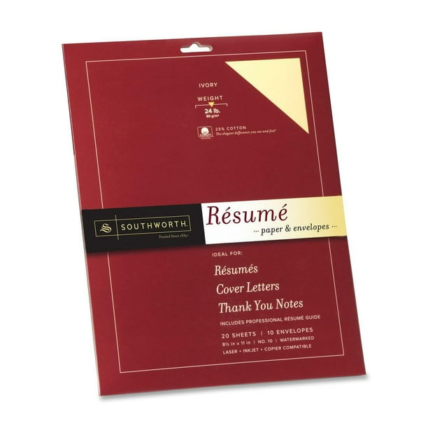 25 Cotton Resume Paper/Envelope Kit