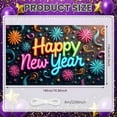 thumbnail image 2 of Neon Light Happy New Year Banner Colorful Fireworks New Year Banner Confetti Design Ribbon Decor Celebration Banner for New Year Party Holiday Celebration Indoor Decoration, 2 of 9