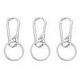 thumbnail image 1 of Llaveros de metal Uxcell, paquete de 3, clip de anillo de llavero, organizador de accesorios de llaves resistentes, plata, 1 of 7
