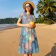 thumbnail image 4 of Easygdp Pastel Abstract Fluid Art para Vestido Transpirable de Mujer, Vestido Suelto de Manga Corta con Pliegues y Bolsillos para el Verano, 4 of 6