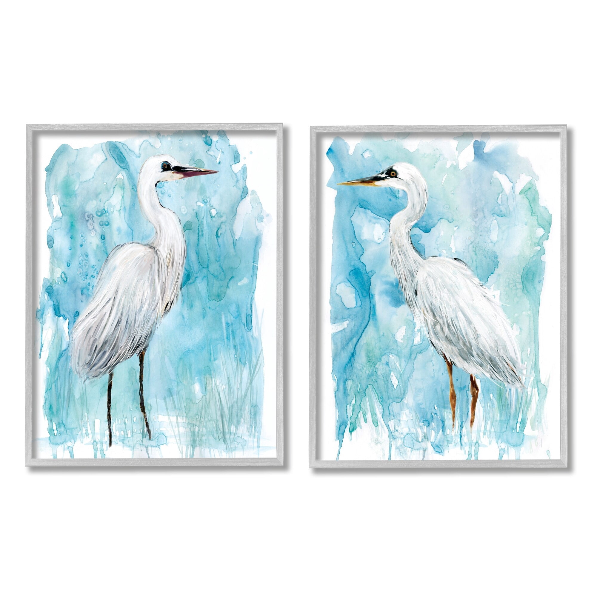 Stupell Industries Nautical Crane Pair White Beach Birds Blue Sky, 16 x 20, Design by Carol Robinson