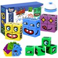 thumbnail image 1 of Juego de cubos de cambio de rostro Expresiones de madera Rompecabezas de bloques a juego Juego de construcci贸n Juguetes de entrenamiento educativo l贸gico para ni帽os de 3 4 5 6 7 8+ Regalo de cumplea帽, 1 of 6