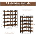 thumbnail image 6 of Corner Bookshelf, 5 Tier Convertible Corner Book Shelf, Modern Industrial Bookcase, L Shaped Storage Display Shelf for Home Office, Living Room, Study Room Office, 6 of 8