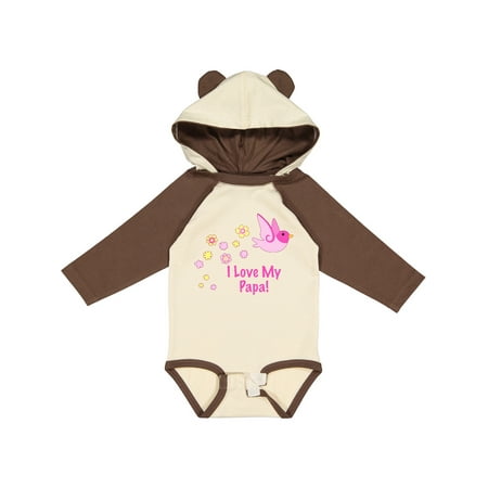 

Inktastic I Love My Papa! Gift Baby Girl Long Sleeve Bodysuit